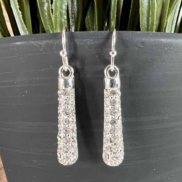 Swarovski Jewelry - Swarovski Crystal Silver and Clear Pave Crystal Dangle Earrings